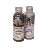 Blessed Christian Authentic 2-Bottle Set with Holy Water from Jordan River & Jerusalem Soil